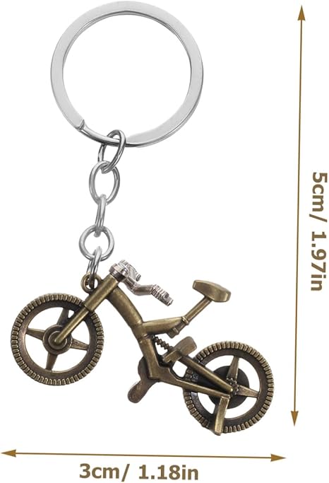 2 Pcs Bicycle Keychain Set Metal Bike Pendant