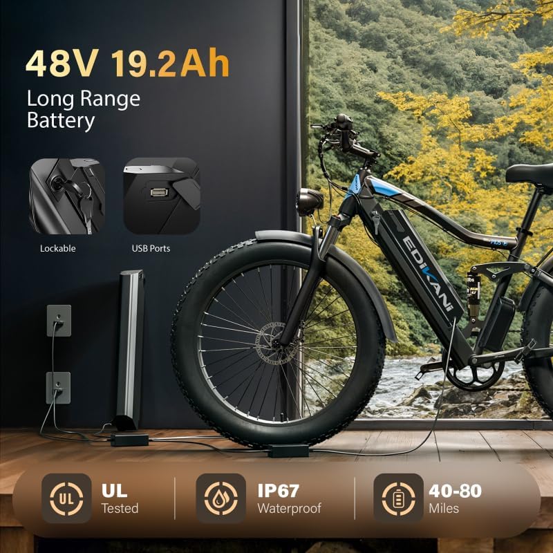 26" Full Suspension Fat Tire Electric Bike | 2000W Peak All-Terrain Adult E-Bike