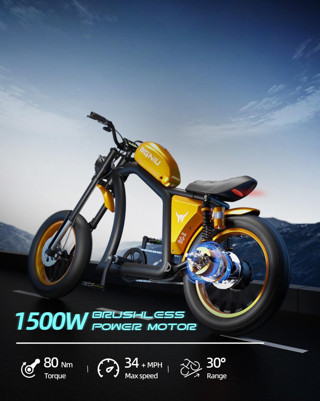 Dual Suspension Electric Bike with Turn Signals | 1500W Motor & 48V High-Capacity Battery