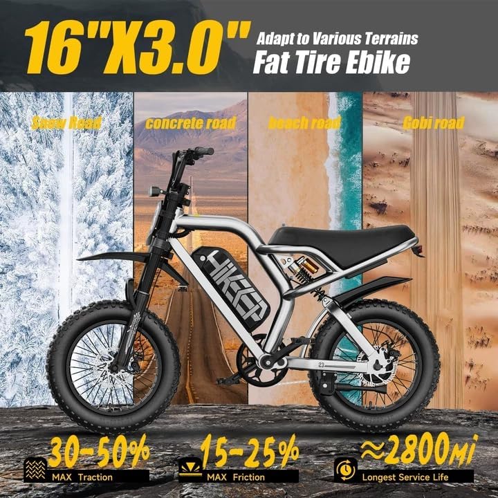 All-Terrain Electric Dirt Bike – 1500W Peak, 25MPH, 16" Fat Tire Off-Road Motorcycle