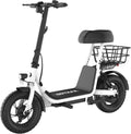 Electric Scooter w/Seat for Adults, 12" Pneumatic Tire, Max 15.5 Miles&15.5 Mph Power by 400W Motor