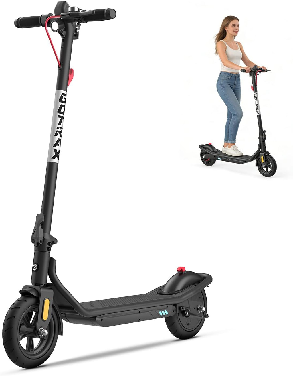 Electric Scooter for Adults, Max 12 Mile Range & 15.5Mph by 250W Motor, 8.5" Front Air & Rear
