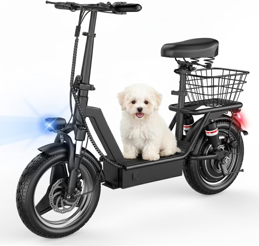Electric Scooter Adults with Seat, 1000W Peak Motor, 35 Miles