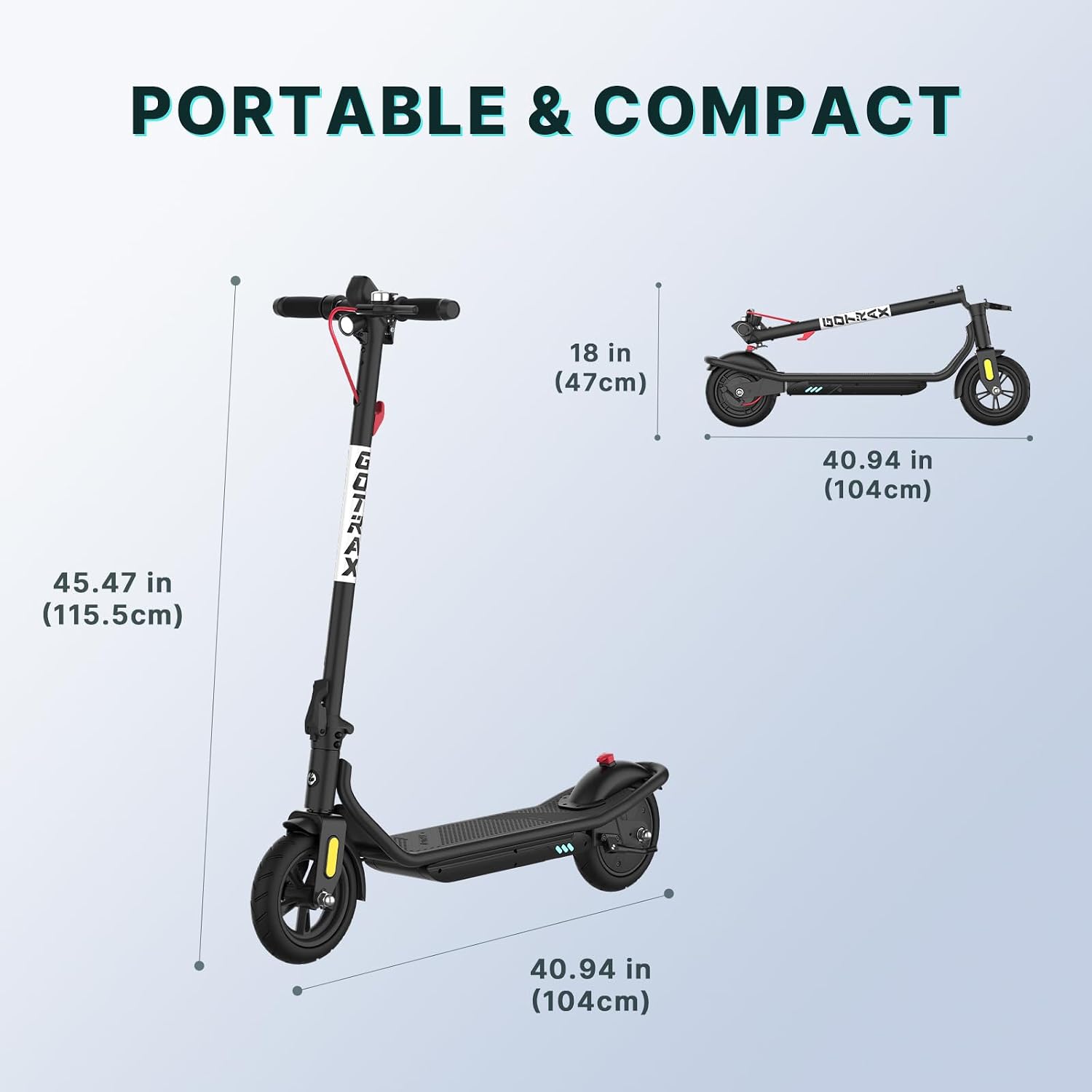 Electric Scooter for Adults, Max 12 Mile Range & 15.5Mph by 250W Motor, 8.5" Front Air & Rear