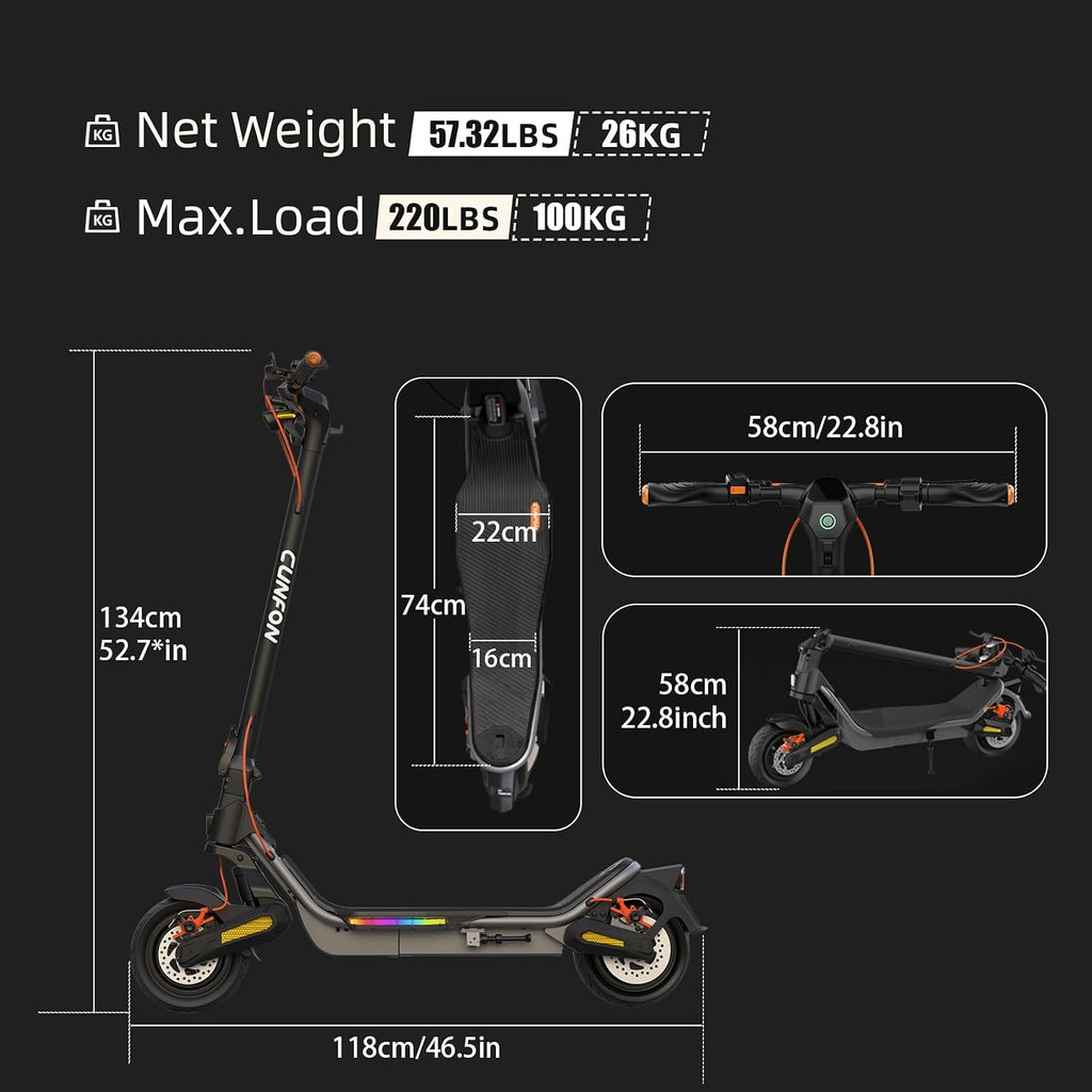 Electric Scooter- Electric Scooter for Aults,800/1000/1600W Peak,up to 19/25/31MPH,25-50Miles Range,220-330lb Load,Foldable E-Scooter for Adult Teens