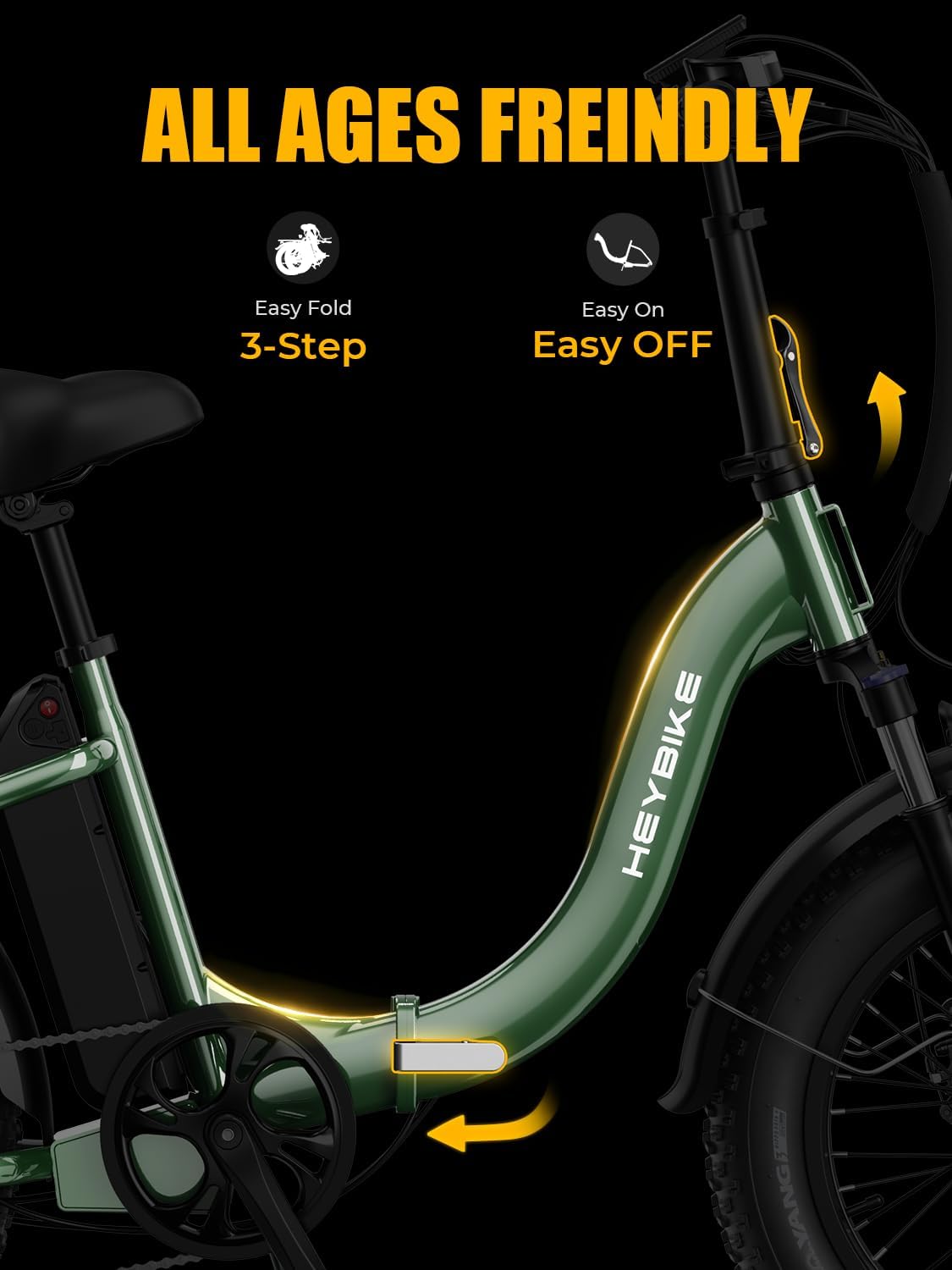 Folding Step-Thru All-Terrain Electric Bike | Peak 1400W 20" Fat Tire Adult E-Bike