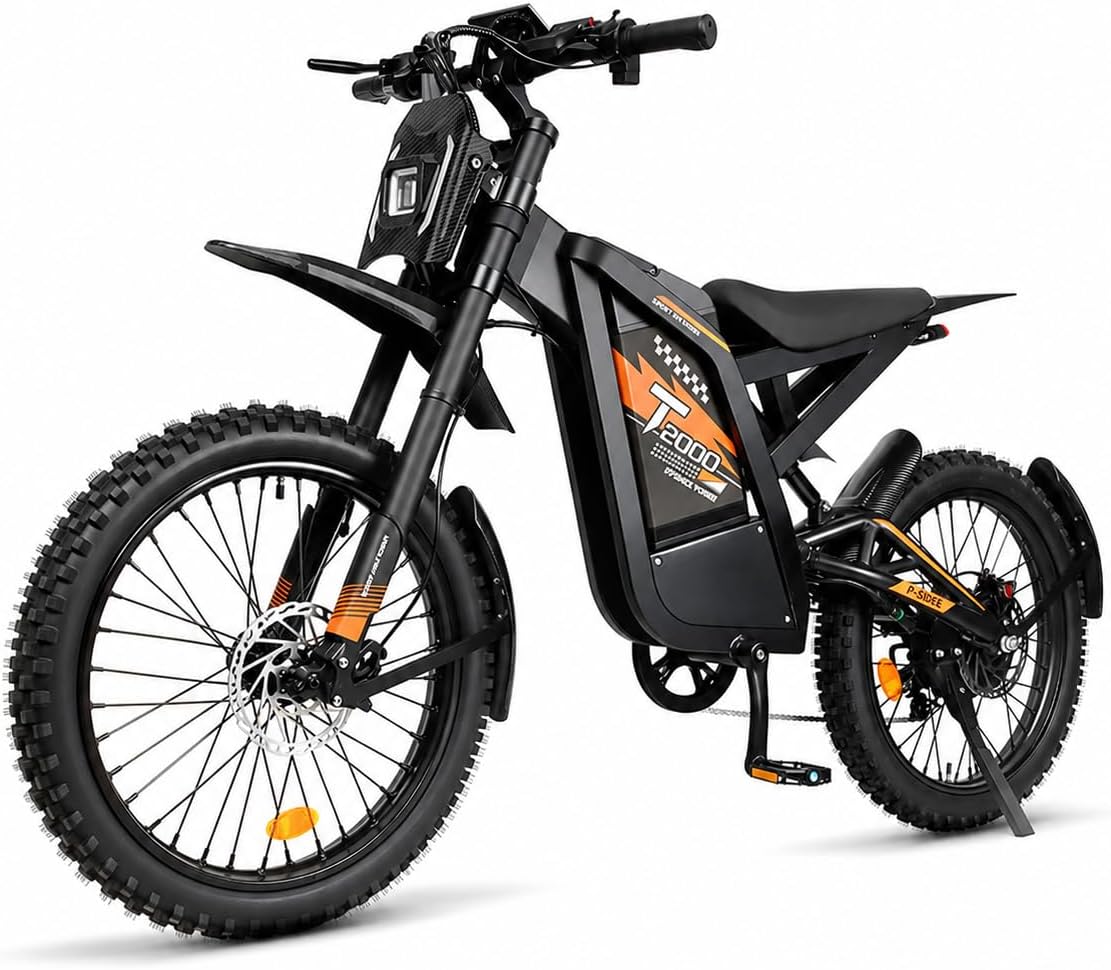 All-Terrain Electric Dirt Bike for Adults – 4000W Peak High-Torque Motor, Dual Suspension, Hydraulic Disc Brakes, UL2849 Certified