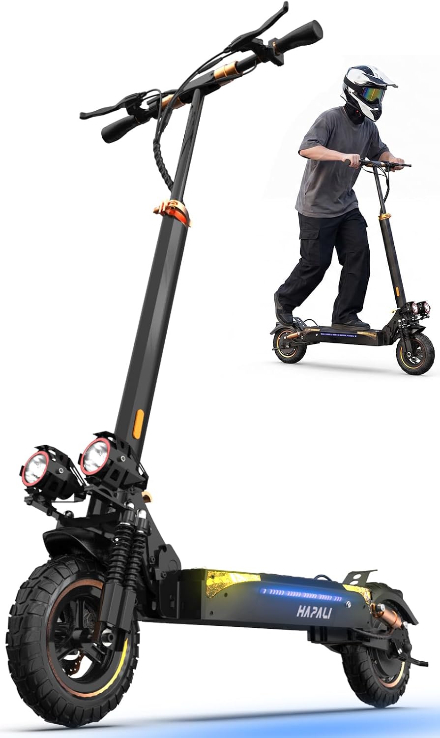 Off Road Electric Scooter, 1200W Motor, 31 MPH, 25-Mile Range, 11" All-Terrain Tires, E-Scooter for Adults with Double Suspension