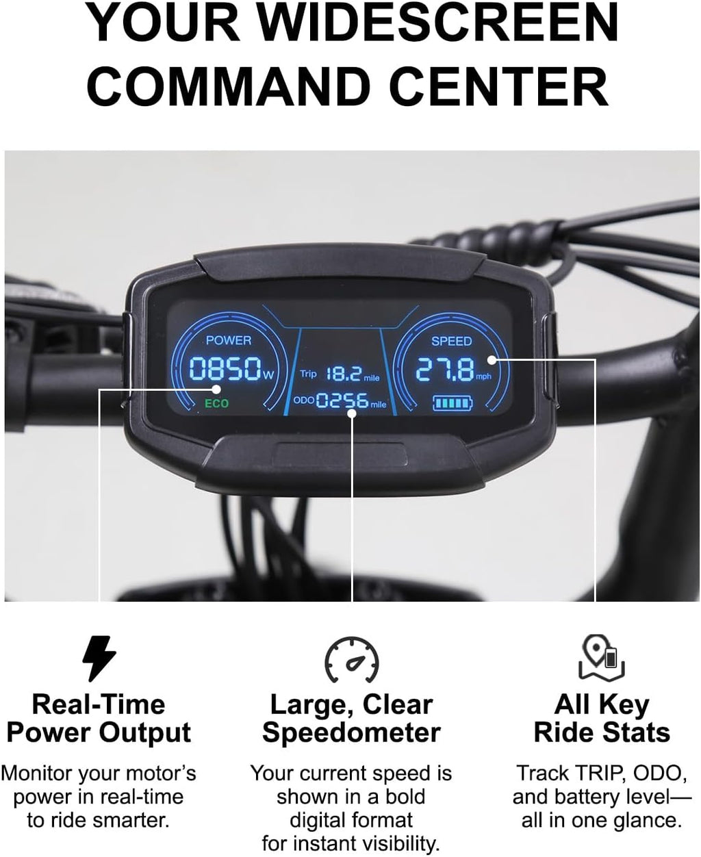 20" x 4.0" All-Terrain Fat Tire Electric Bike | 1500W Peak 28MPH Adult E-Bike