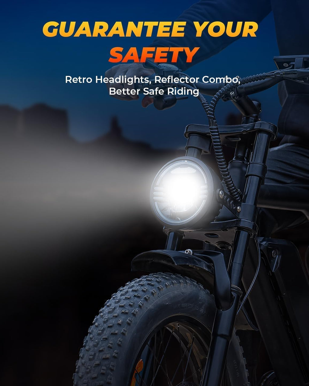 20" All-Terrain Fat Tire Electric Bike – 1500W Peak Full Suspension Moped-Style E-Bike (UL 2849 Certified)