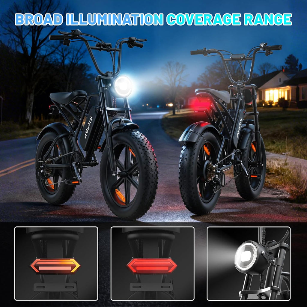 Electric Mountain Bike, All Terrains Electric Bicycles, 1500W Peak Motor Dirt E-Bike with 60 Miles PAS Range (E500-48V 15Ah)