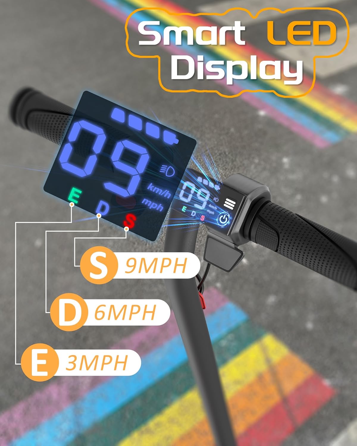 Electric Scooter Adults & Big Kids, Top Speed 9/16/19MPH, 10/12/16/19Miles Range, 6.5"/8.5" Tires Folding Escooter, APP Control