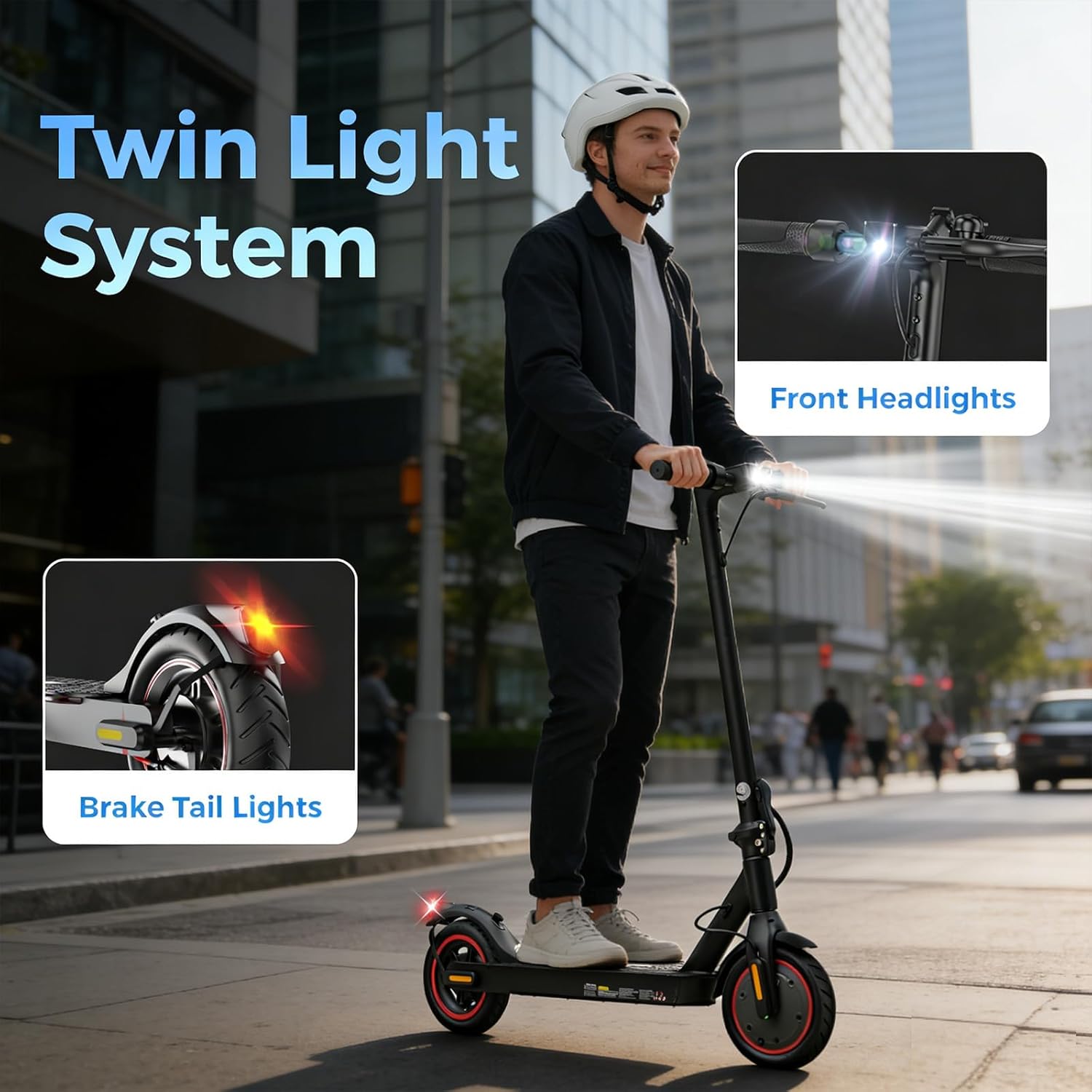 Electric Scooter - Electric Scooter Adults, 1000W/500W Motor, 25/21/18 MPH, 10''/8.5'' Tires, 28/23/21 Miles, APP Control, Dual Brake, Long Range Electric Scooter for Gift