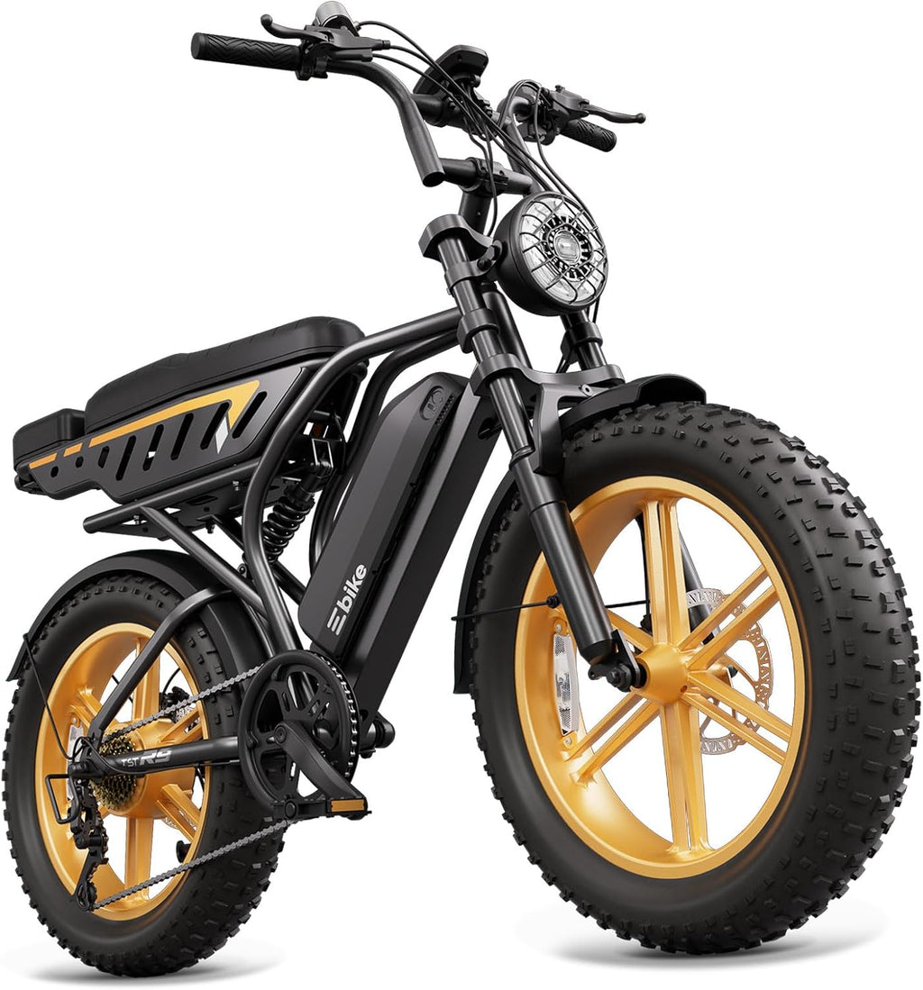 1500W Peak Folding Electric Bike with Rear Seat | 20" Fat Tire, 60-Mile Range