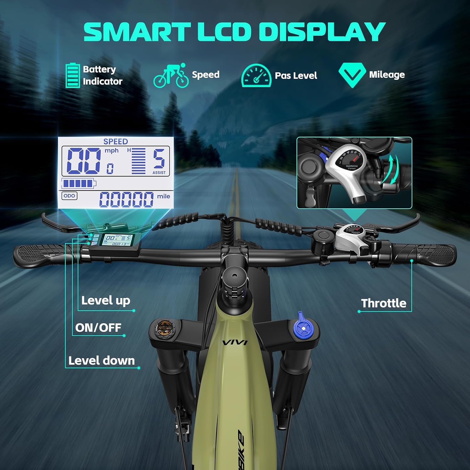 26" All-Terrain Fat Tire Electric Mountain Bike | Peak 1500W Torque Sensor Adult E-Bike
