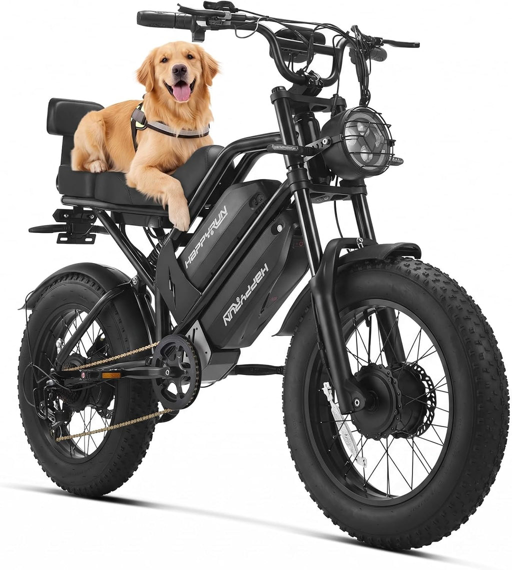 All-Terrain 20" Fat Tire Electric Bike – 5000W Peak Dual Motor, 36MPH Max Speed, 48V 38Ah Removable Battery, 85+ Miles Range