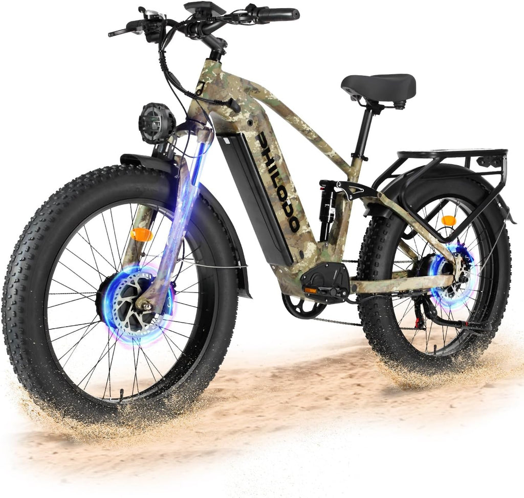 60V Dual Motor Off-Road Electric Bike | Full Suspension Hunting Ebike