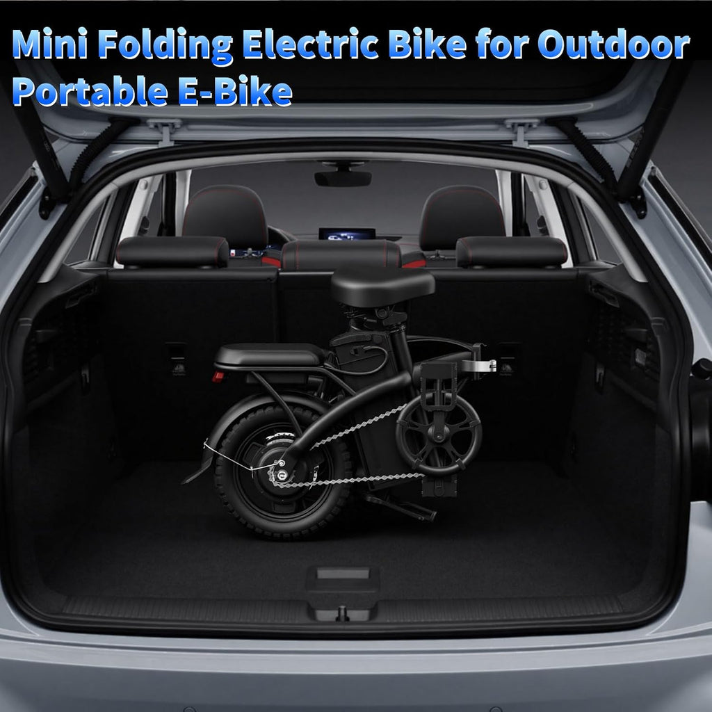 14" Compact Folding Electric Bike – 1000W Peak Motor & 45-Mile Max Range