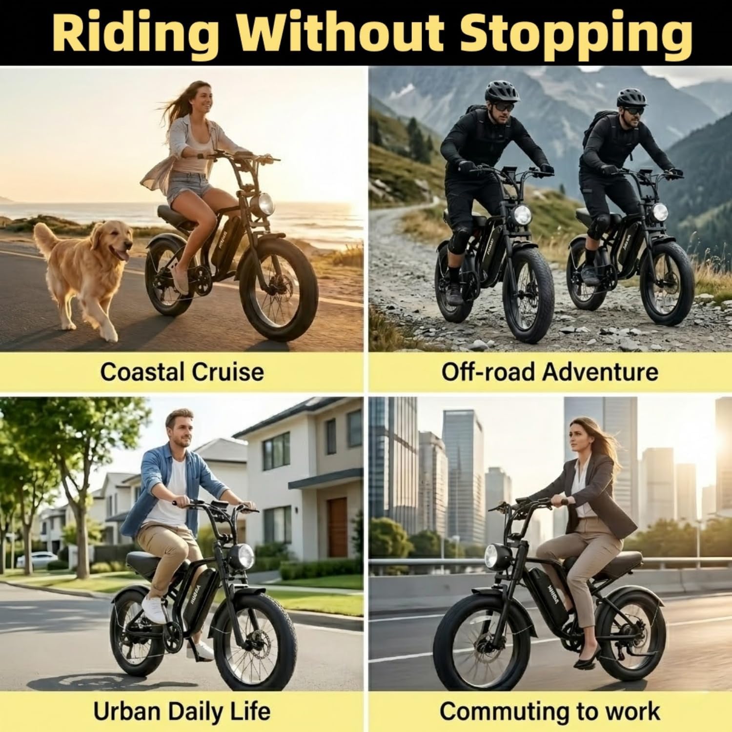 1500W Peak Smart Electric Bike with CarPlay & Android Auto | 20" Fat Tire 48V 15Ah Dual Suspension E-Bike (UL 2849 Certified)