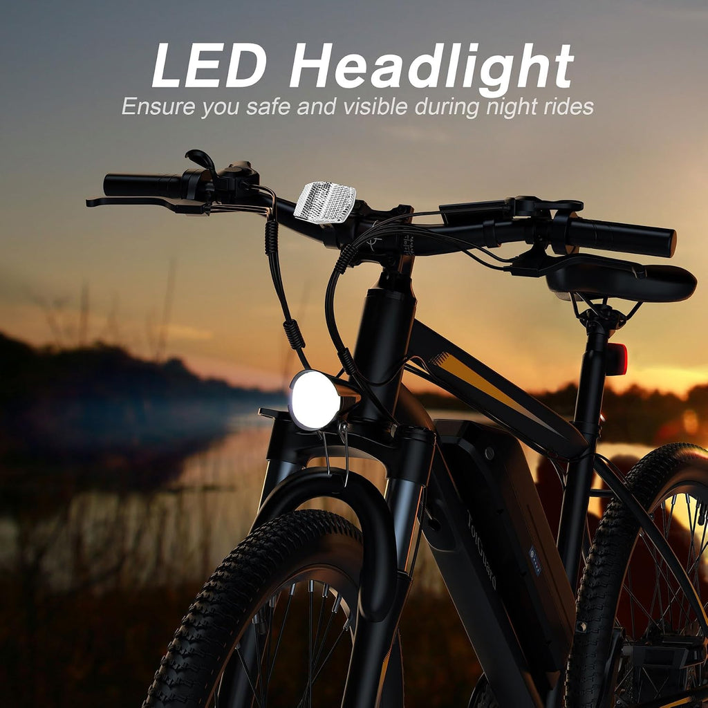 26" Adult Electric Mountain Bike – 350W Motor, 19.8 MPH, 374.4Wh Removable Power System, Up to 50-Mile Range & Front Suspension (UL 2849 Certified)