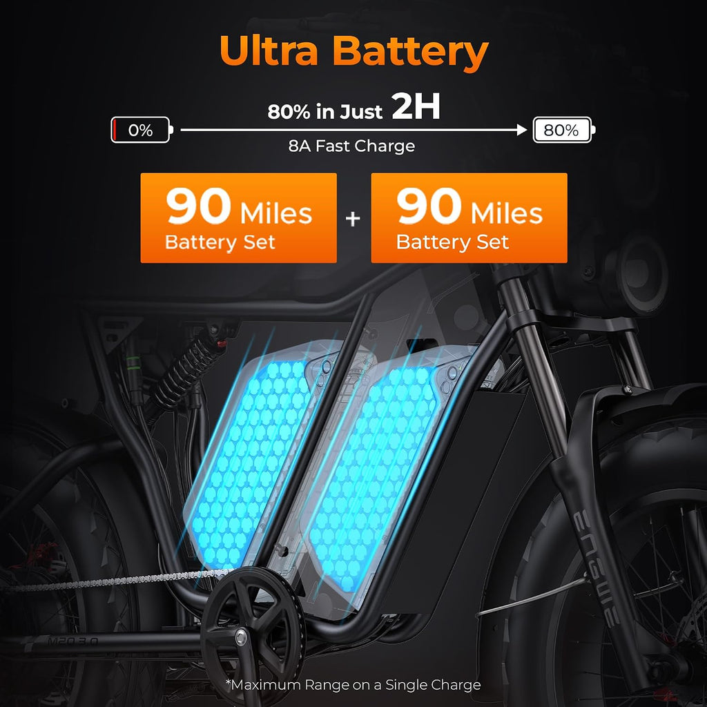 Electric Off-Road Dirt Bike 40MPH, 90/180 Miles Long Range Fast Charging Ebike, Hydraulic Brakes Dual Suspension Mountain E Bike for Adults Teens Outdoor Trail Riding