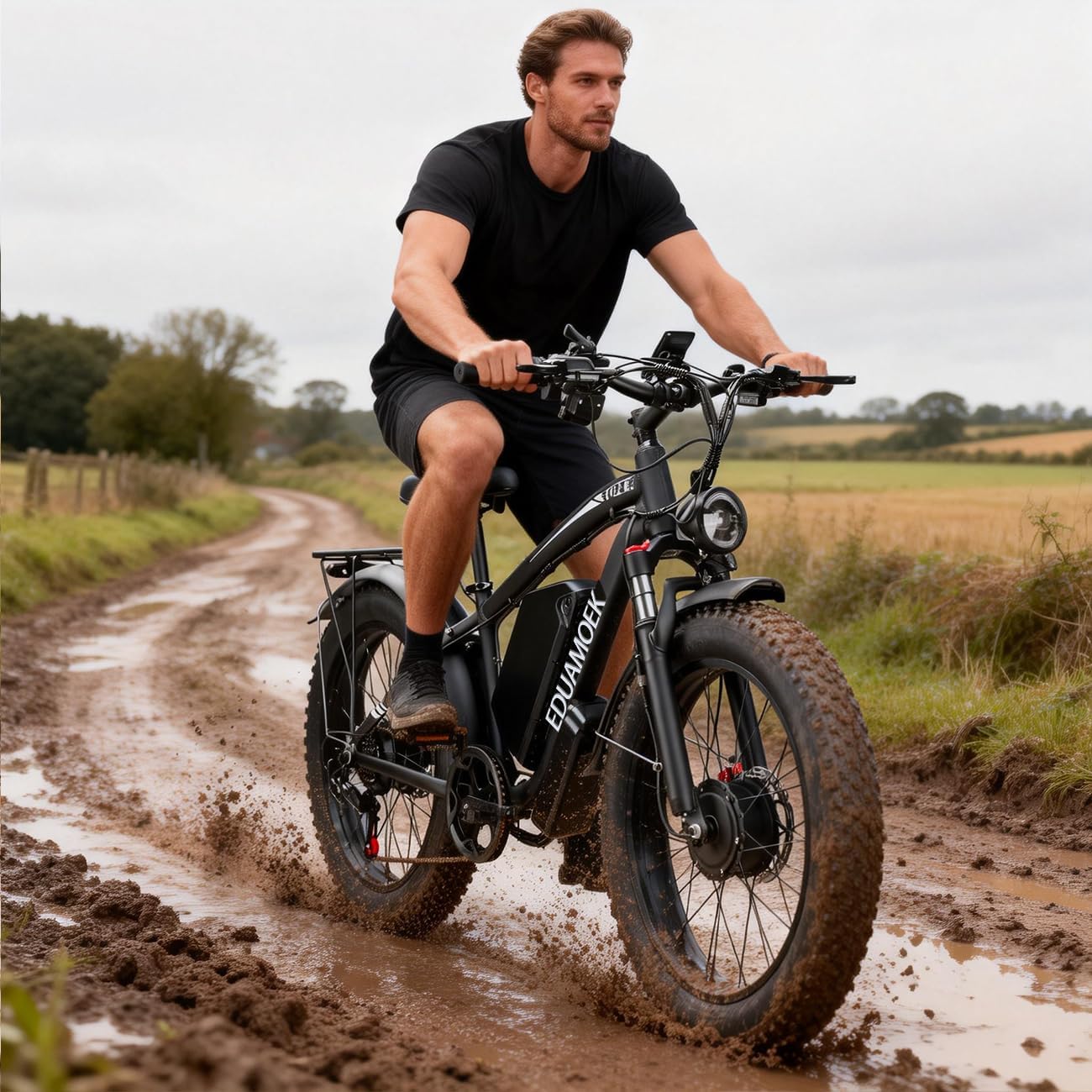 9000W Peak Dual-Motor All-Terrain Fat Tire Electric Mountain Bike – 47 MPH High-Performance Adult E-Bike with 58V 34Ah Battery