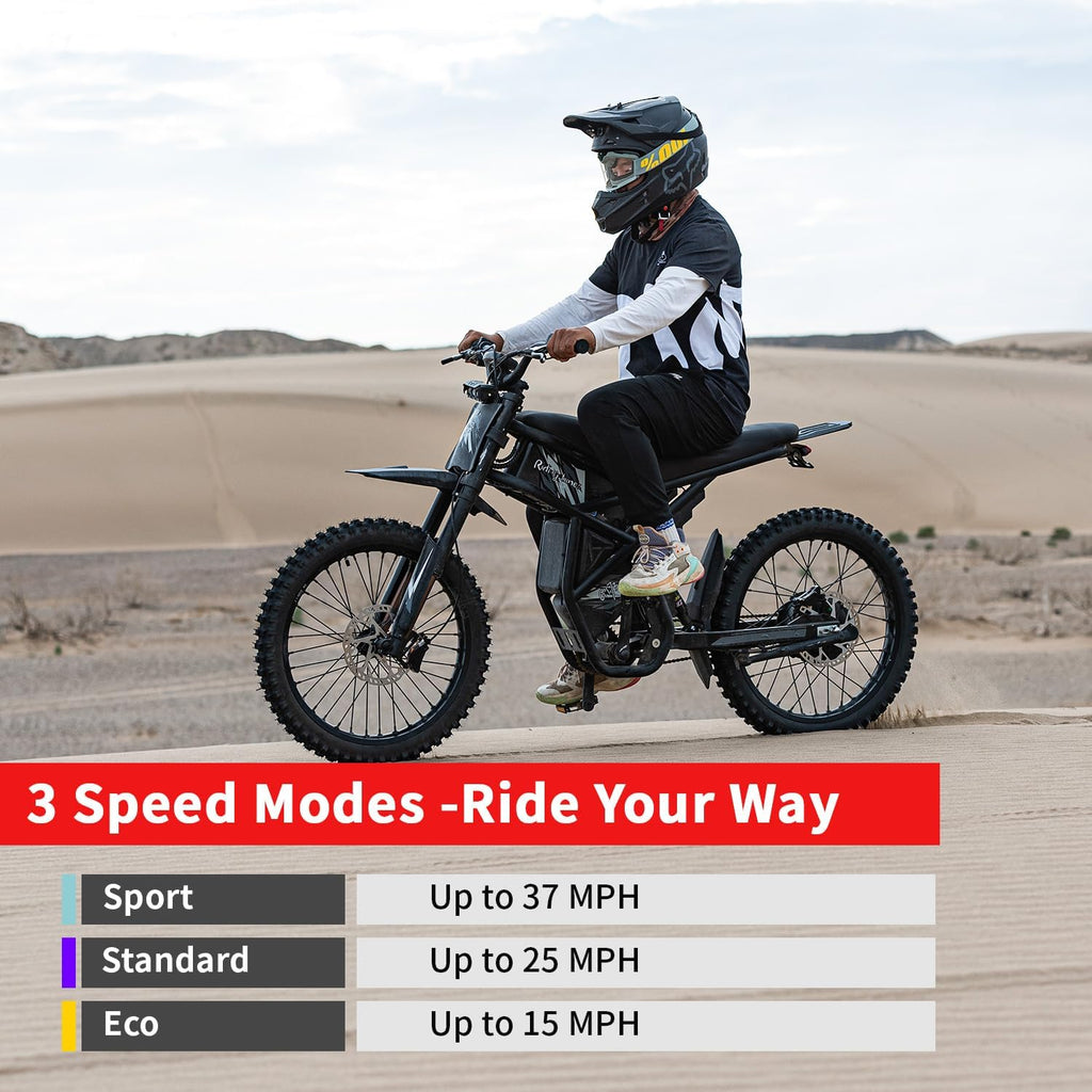Electric Dirt Bike for Adults Teens 3500W Variable Speed Motor - 50/37 MPH High-Speed, 25" Fat Tires & Dual