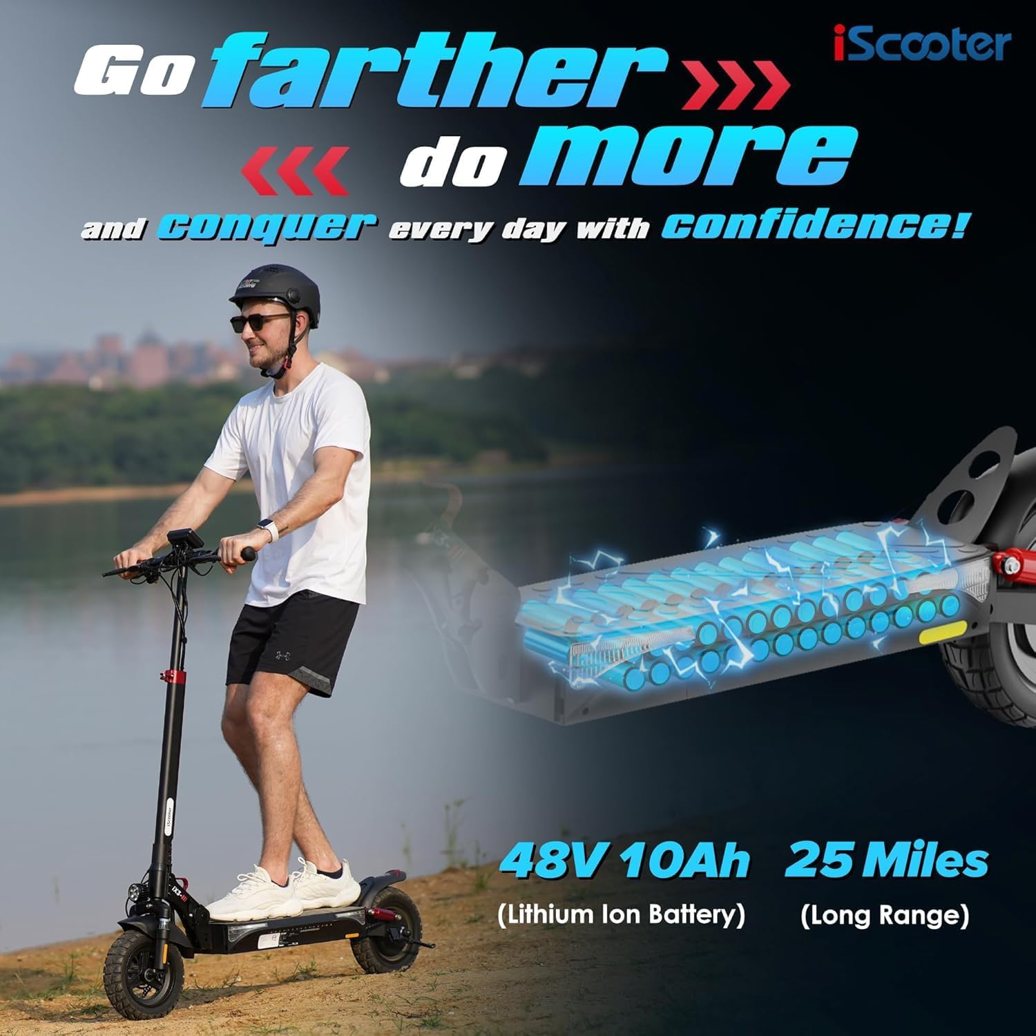 Electric Scooter, Off Road Tires, 800W Motor E-Scooter Up to 25/28 Miles Range,Top Speed 25/28 MPH, Adjustable Handlebar Height,Folding Commuting Electric Scooter for Adults
