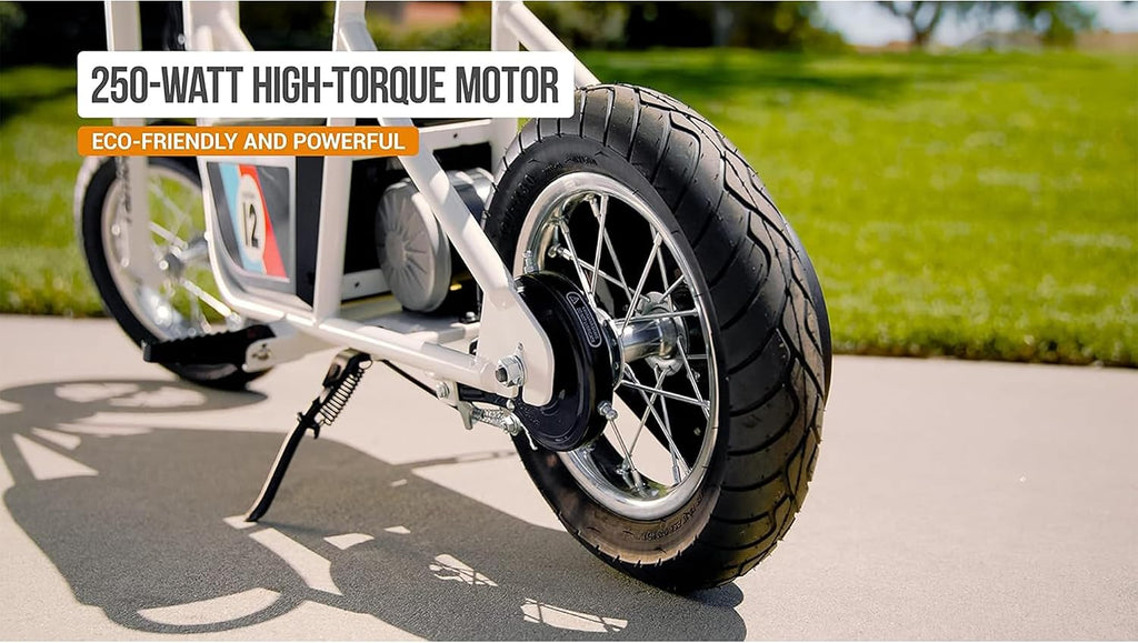 Retro Style 24V Kids & Teens Electric Minibike | 250W Motor, 12" Air-Filled Tires, Up to 14 MPH