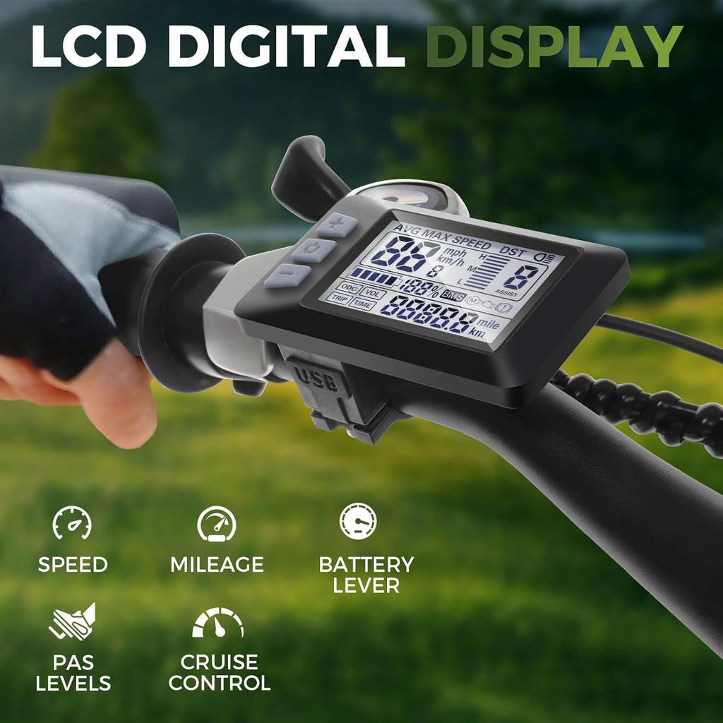 27.5" Electric Mountain Bike for Adults – Peak 750W Motor, 60-Mile Range, Fast-Charging E-Bike with LCD Display