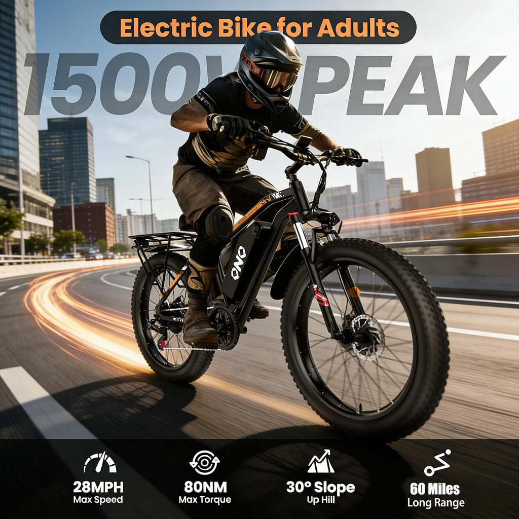 High-Speed Fat Tire Electric Mountain Bike | UL Certified Safety & 7-Speed