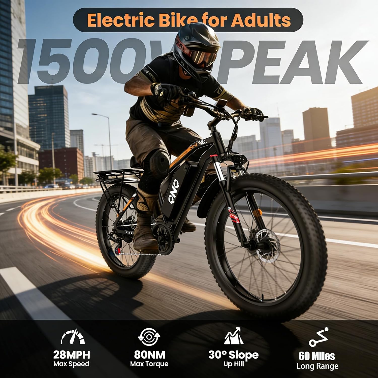 High-Speed Fat Tire Electric Mountain Bike | UL Certified Safety & 7-Speed