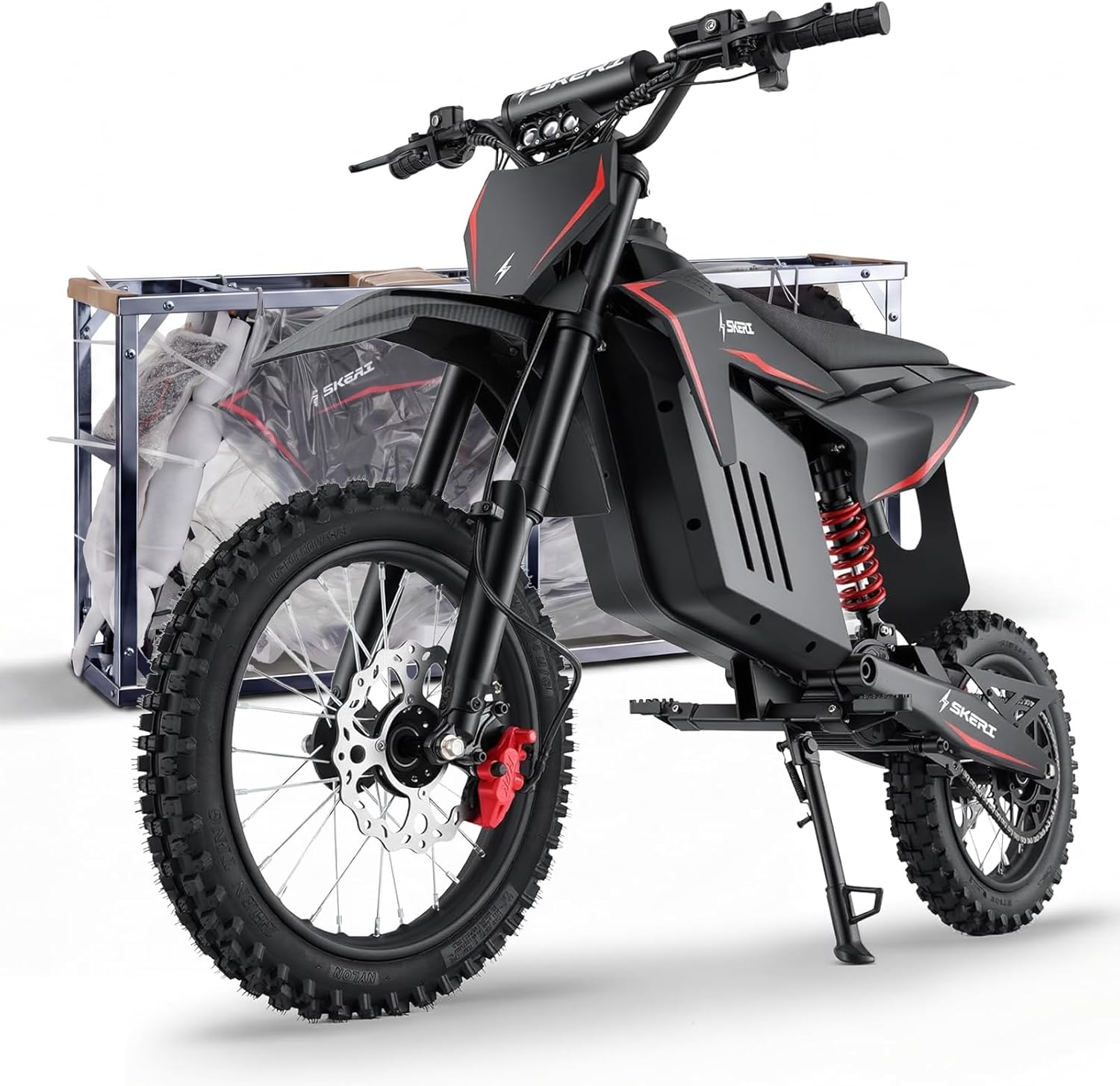 Electric Dirt Bike for Adults & Teens, 14"/12" Fat Tire 3200W Motor 37MPH Off-Road EBike, 48V