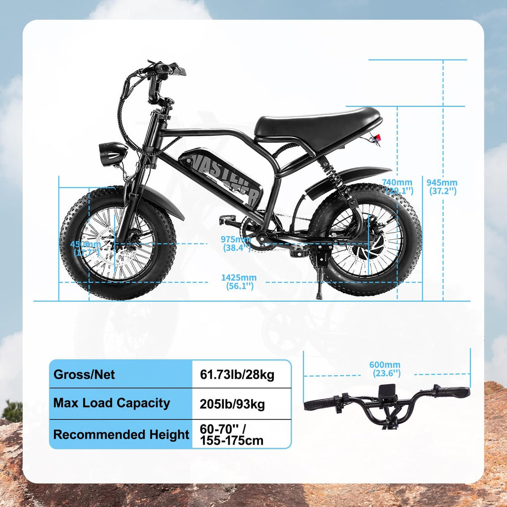 Electric Bike, 16'' Fat Tire E-Bike for Teens/Adults, 500W Small E-Bike with 36V/12.8Ah