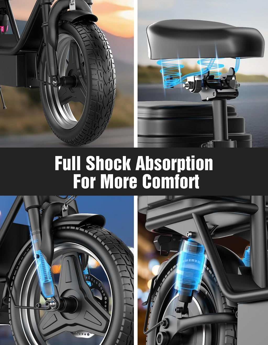 Electric Scooter for Adults, 25MPH Top Speed, 35 Miles Max Range, 48V 15Ah