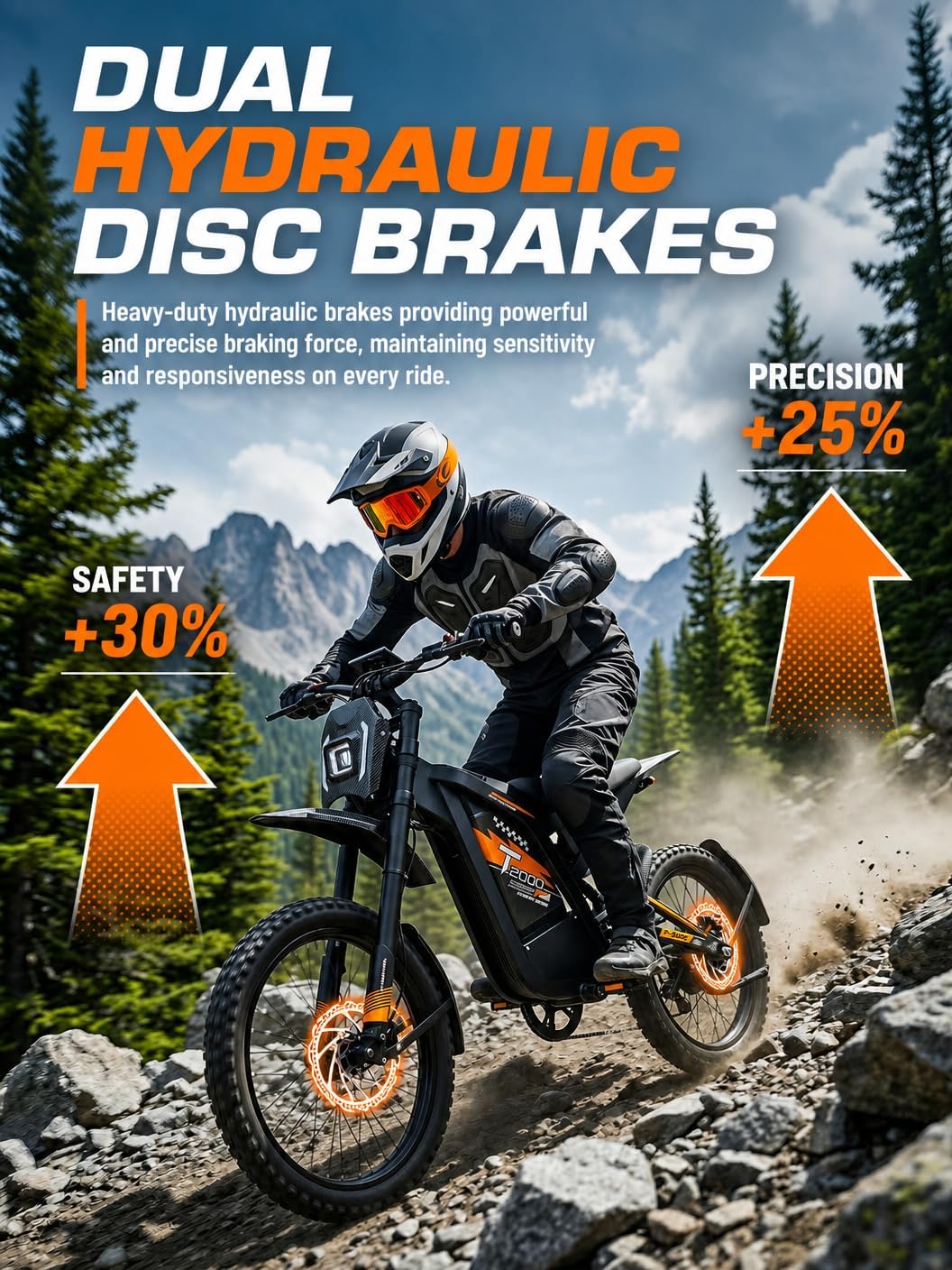 Electric Dirt Bike for Adults Peak 4000W Motor Electric Motorcycle, 48V 30Ah