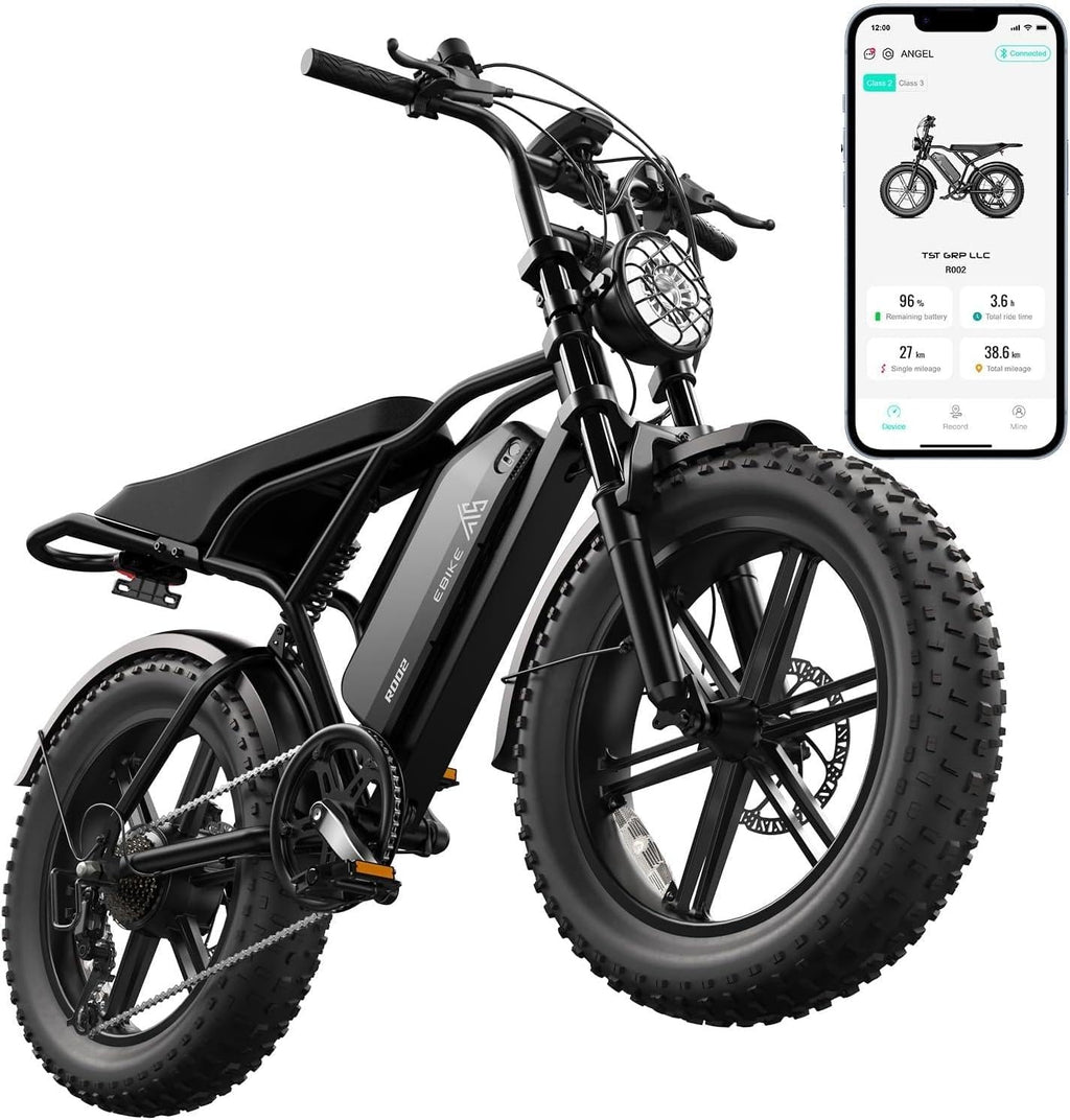Electric Bike for Adults 1500W Peak 20" Fat Tire All-Terrain E-Bike 60/110 Miles Electric Dirt Bike - 48V 15/25 AH