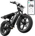 Electric Bike for Adults 1500W Peak 20" Fat Tire All-Terrain E-Bike 60/110 Miles Electric Dirt Bike - 48V 15/25 AH