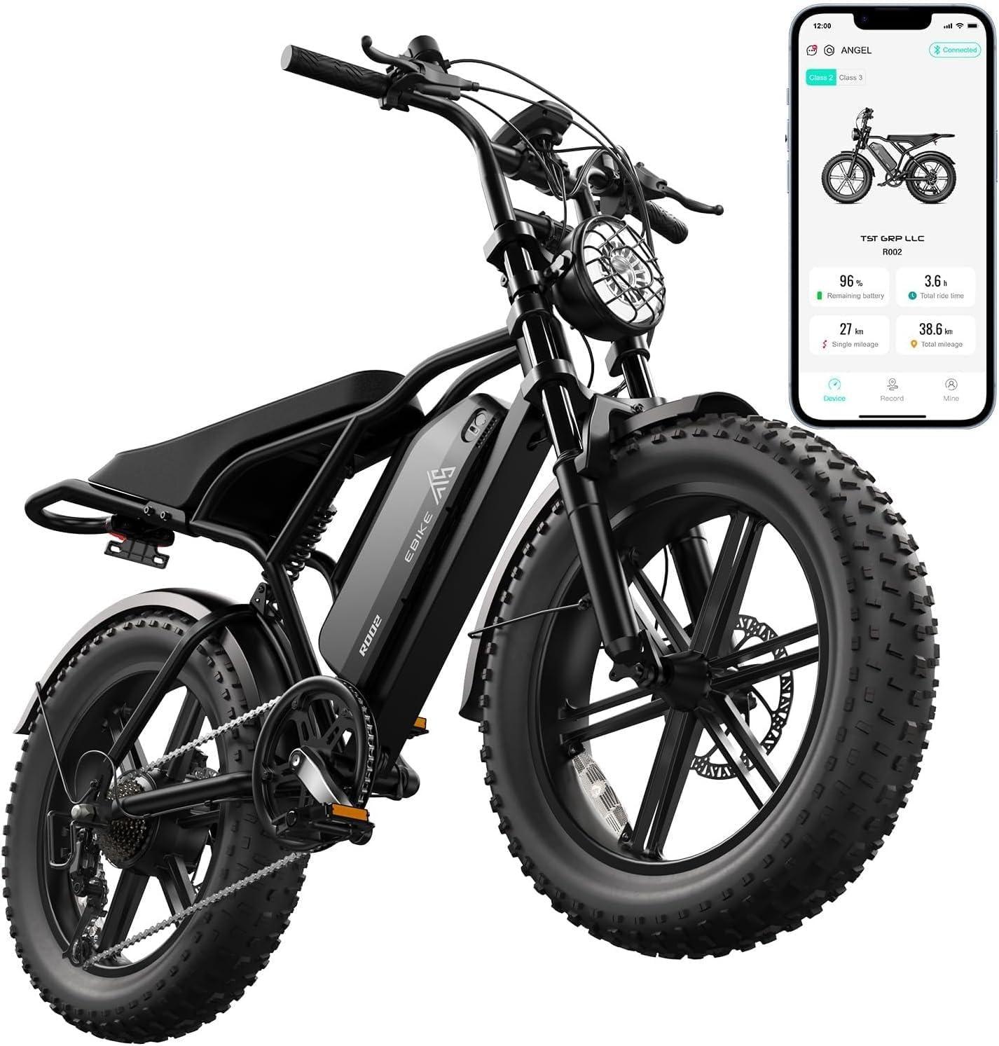 Electric Bike for Adults 1500W Peak 20" Fat Tire All-Terrain E-Bike 60/110 Miles Electric Dirt Bike - 48V 15/25 AH