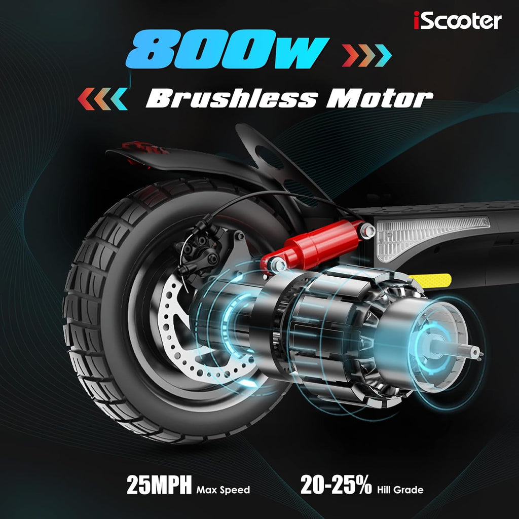 Electric Scooter, Off Road Tires, 800W Motor E-Scooter Up to 25/28 Miles Range,Top Speed 25/28 MPH, Adjustable Handlebar Height,Folding Commuting Electric Scooter for Adults