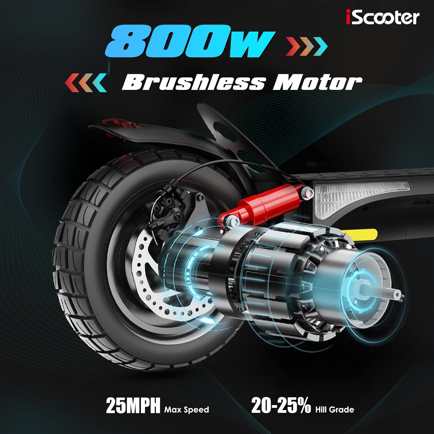 Electric Scooter, Off Road Tires, 800W Motor E-Scooter Up to 25/28 Miles Range,Top Speed 25/28 MPH, Adjustable Handlebar Height,Folding Commuting Electric Scooter for Adults