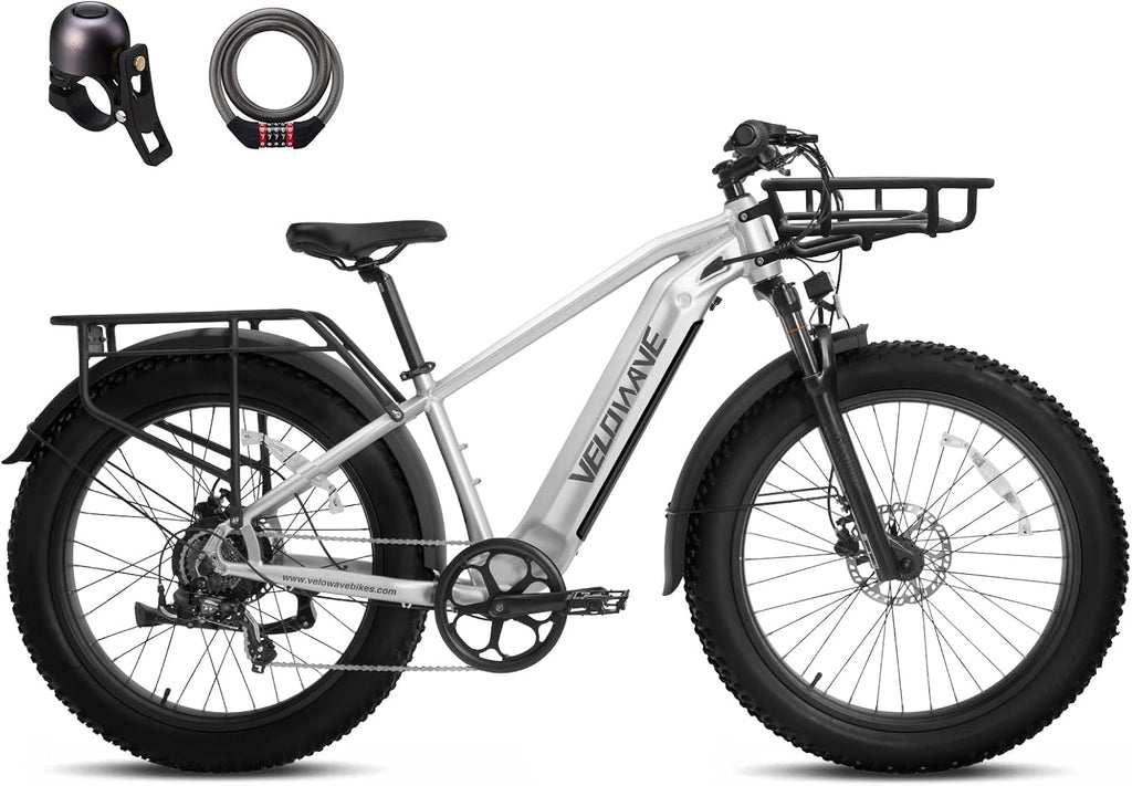 26" Fat Tire Electric Mountain Bike - 1200W Peak Motor, 28MPH High-Speed E-Bike with Removable 48V 15Ah Battery & 7-Speed Gear System