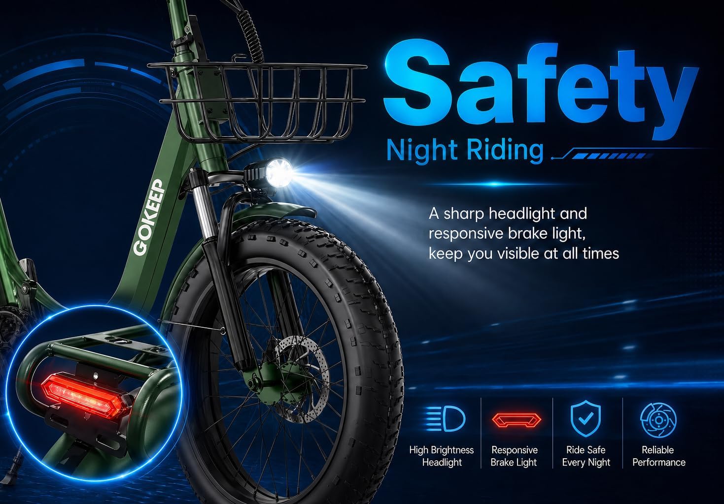 Folding 20" Electric Commuter Bike – 1800W Peak Motor, 20MPH Max Speed, 52V 18.2Ah Removable Battery, 330lbs Capacity (UL2849 Certified)