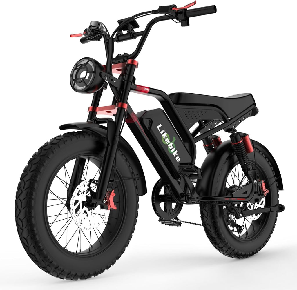 High-Power Adult Electric Mountain Bike – 3000W Peak, 48V 33Ah Removable Power Pack, 20" Fat Tires, Full Suspension & 7-Speed
