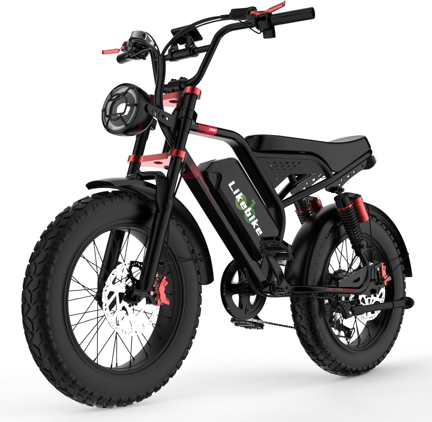 High-Power Adult Electric Mountain Bike – 3000W Peak, 48V 33Ah Removable Power Pack, 20" Fat Tires, Full Suspension & 7-Speed