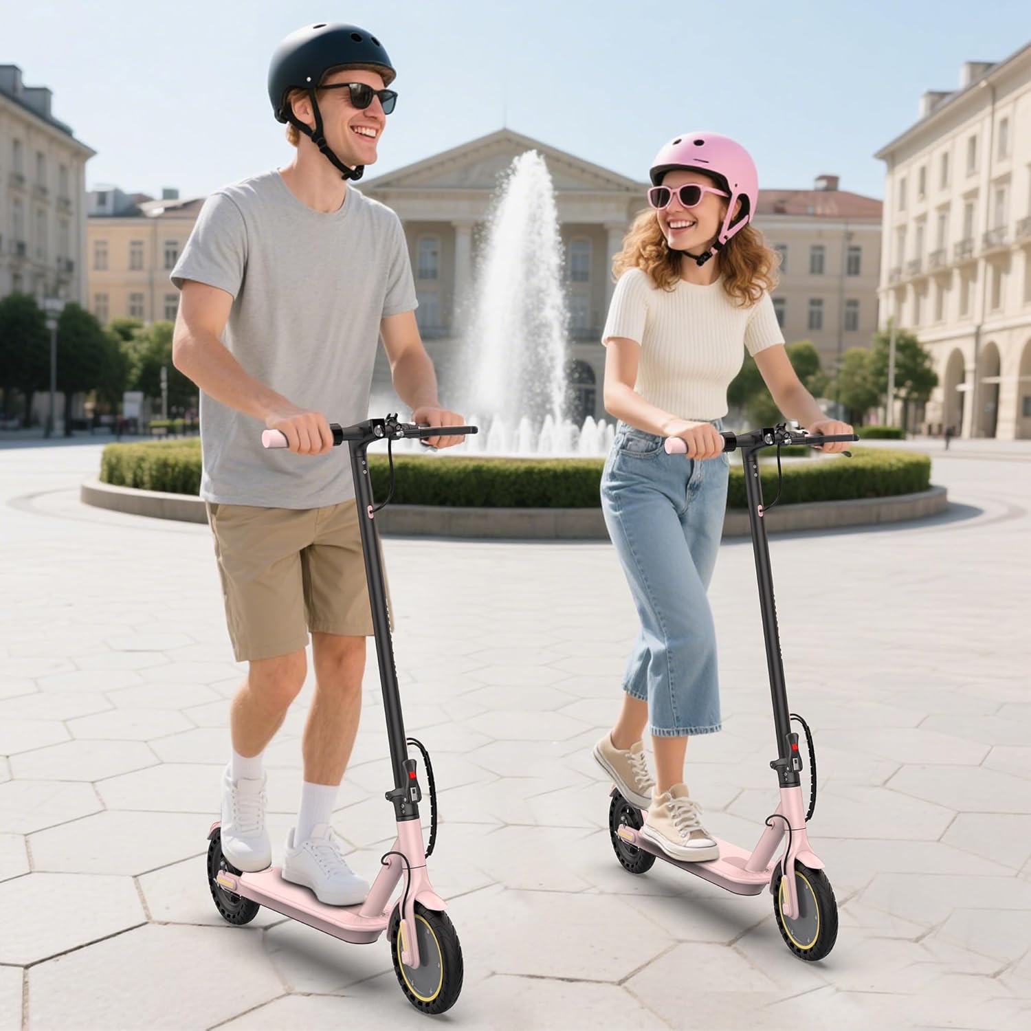 Electric Scooter, 500W/350W/800W/1000W Motor & 10"/8.5" Solid Tires, Up to 22/19 MPH & 28/25/15