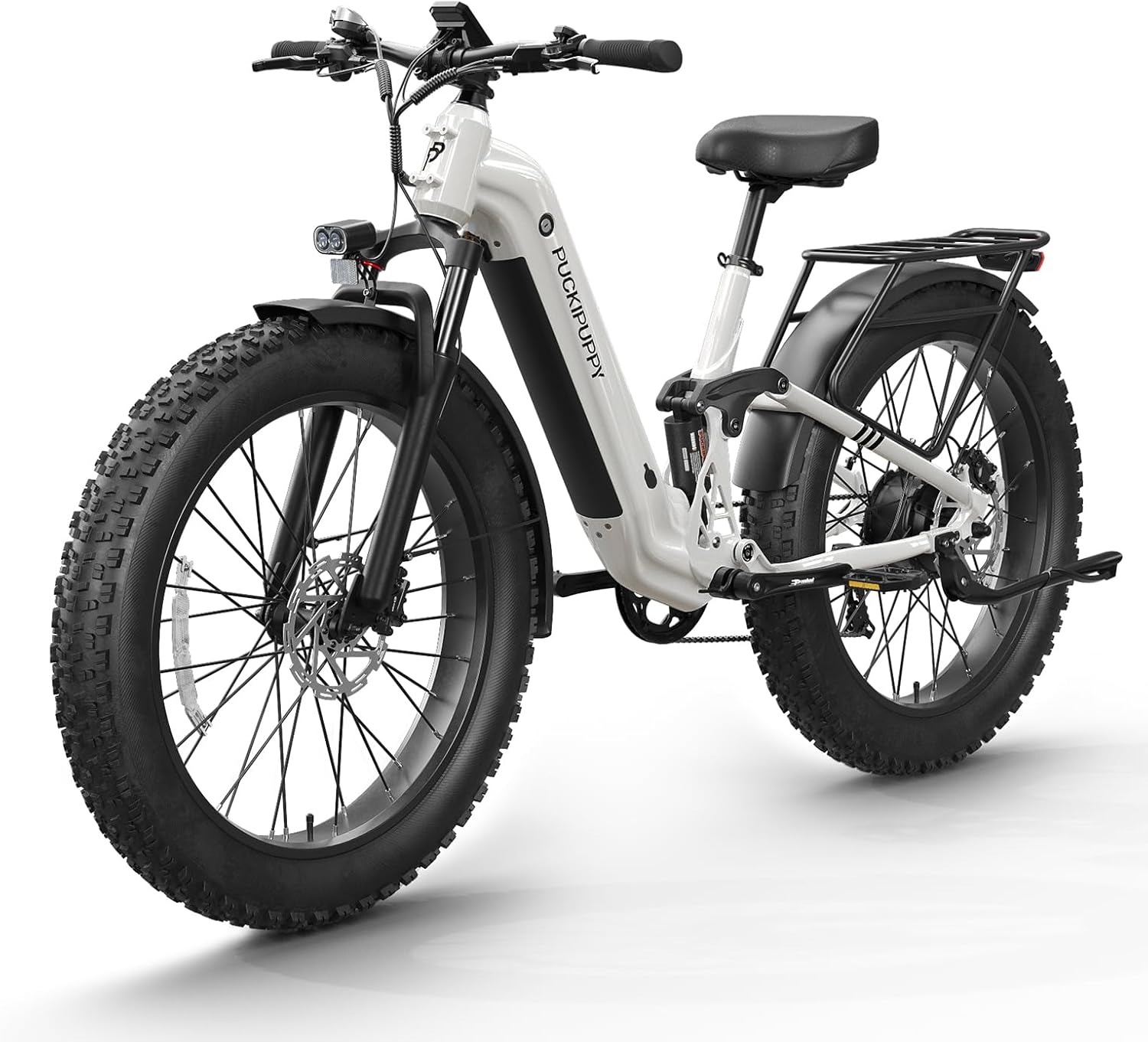 960W Peak Full Suspension Step-Through E-Bike | 26" Fat Tire 48V 20Ah Mountain Electric Bike