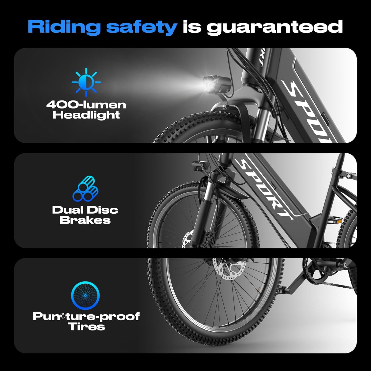 26" All-Terrain Step-Thru Electric Commuter Bike – 1500W Peak High-Torque Motor, 48V 13Ah Integrated Removable Battery, Adjustable Stem, 7-Speed, UL 2849 Safety Certified