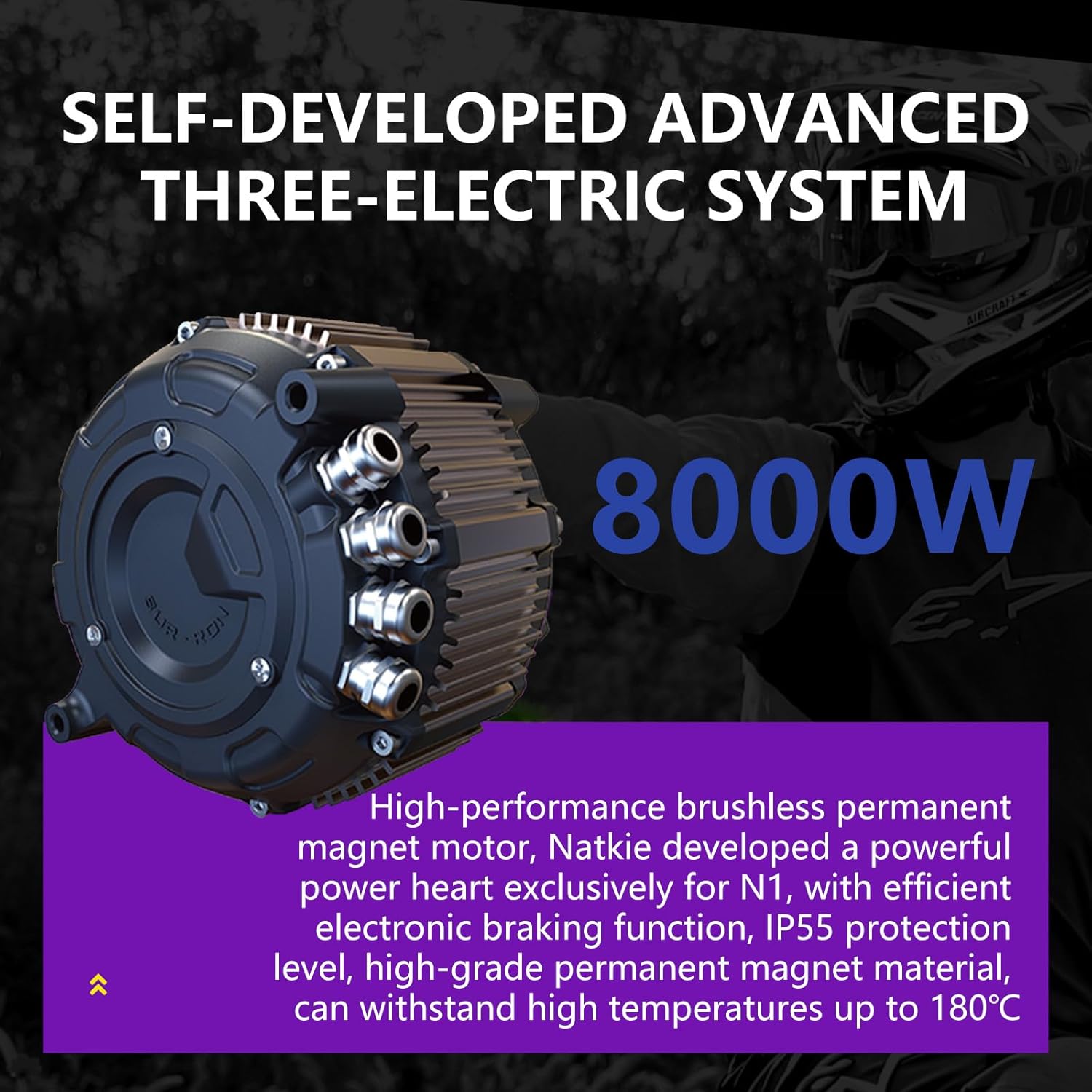 Electric Motorcycle Bike for Adults, Electric Dirt Bike 8000W(Peak) Mid-Mounted Motor 72V/30AH