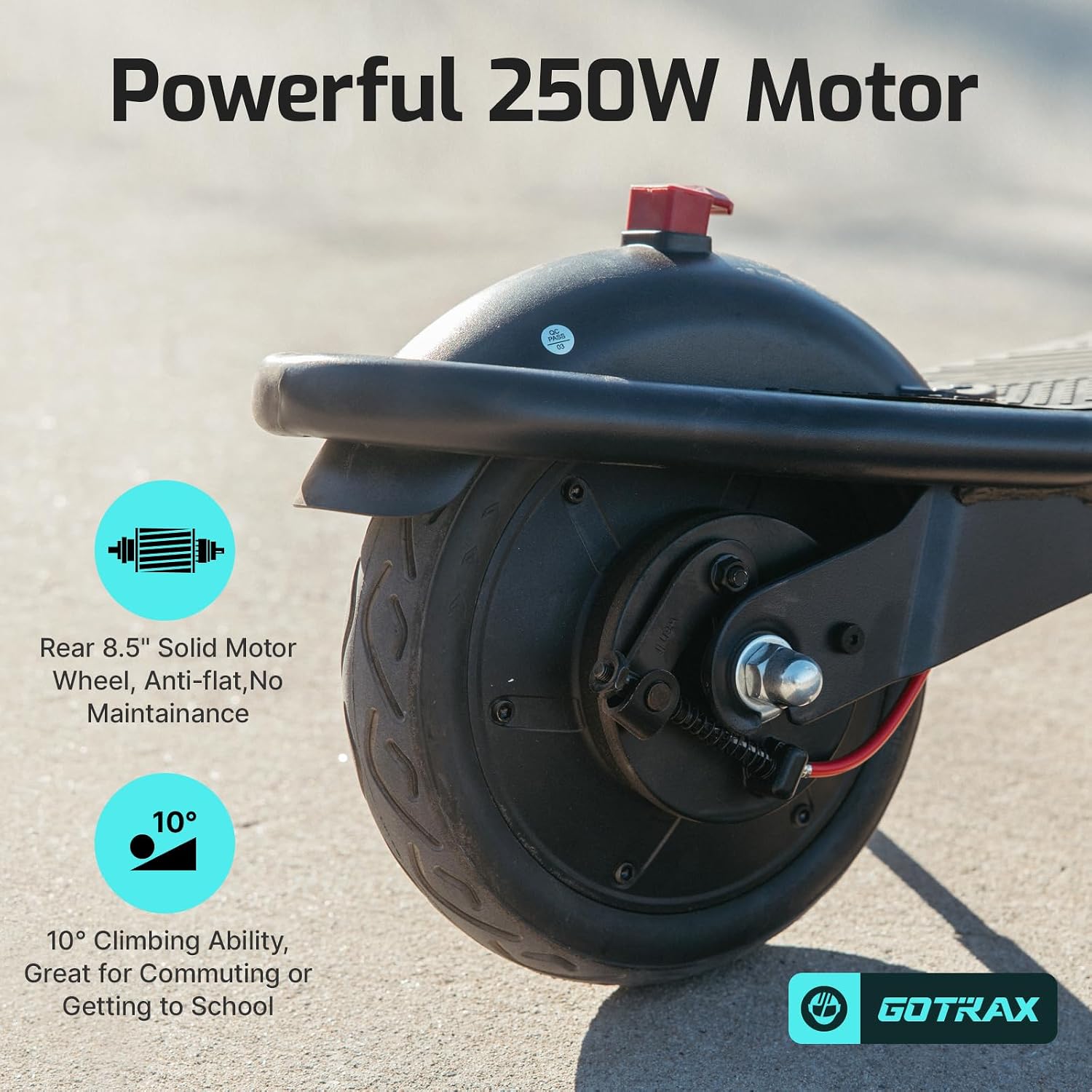 Electric Scooter for Adults, Max 12 Mile Range & 15.5Mph by 250W Motor, 8.5" Front Air & Rear